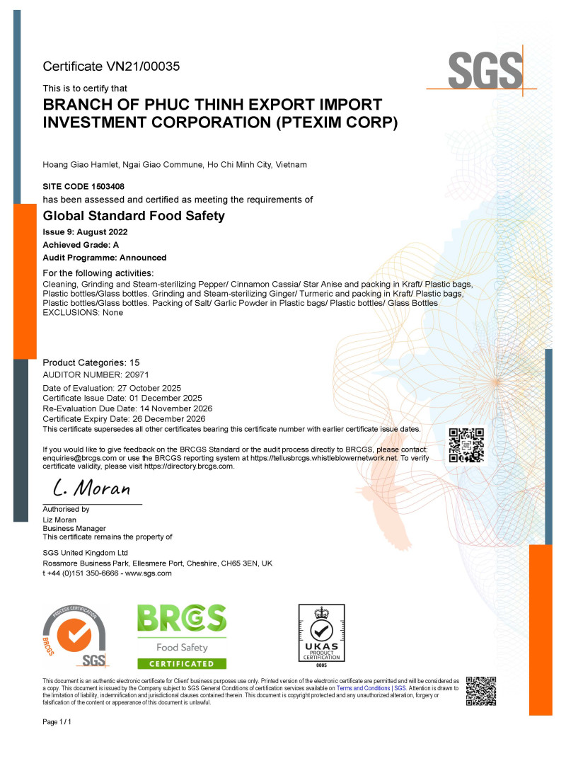 Global Standard Food Safety
